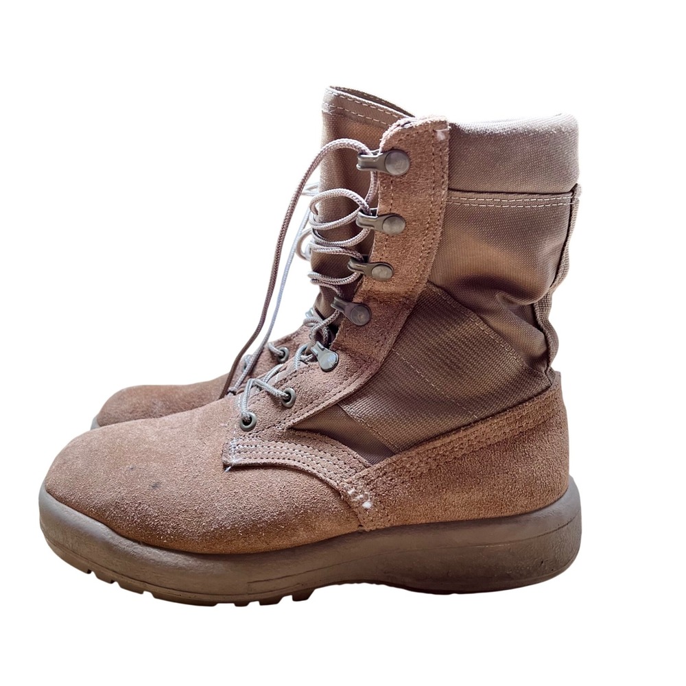 Belleville AHWC Mens Size 7 Tan Suede Combat Boots Vibram Sole